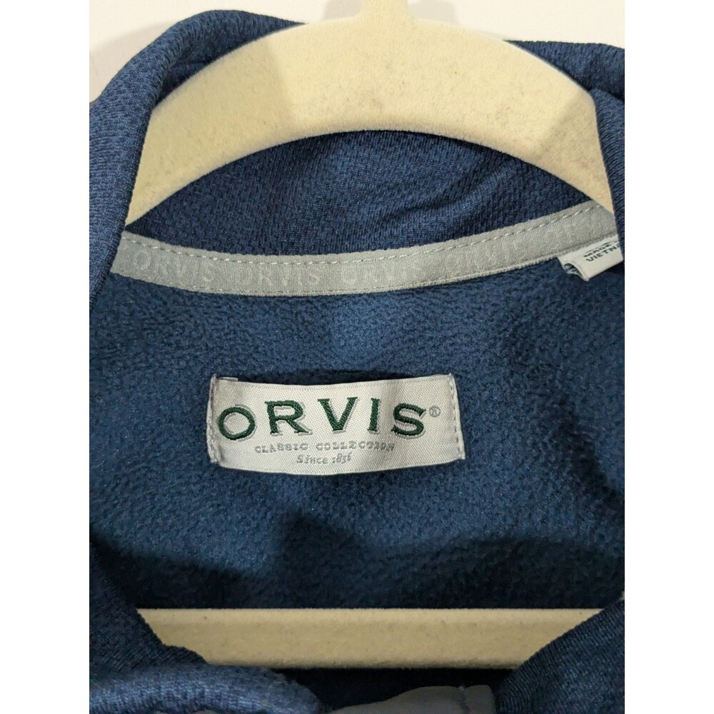 Orvis Sweatshirt Adult Sz L Blue Gray Jacket Full Zip Zipper Pockets Men - Picture 2 of 9